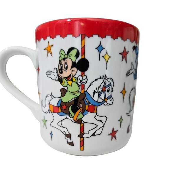 Disneyland Japan Mug With Mickey, Minnie & Donald Carousel Design Cup - Picture 1 of 8